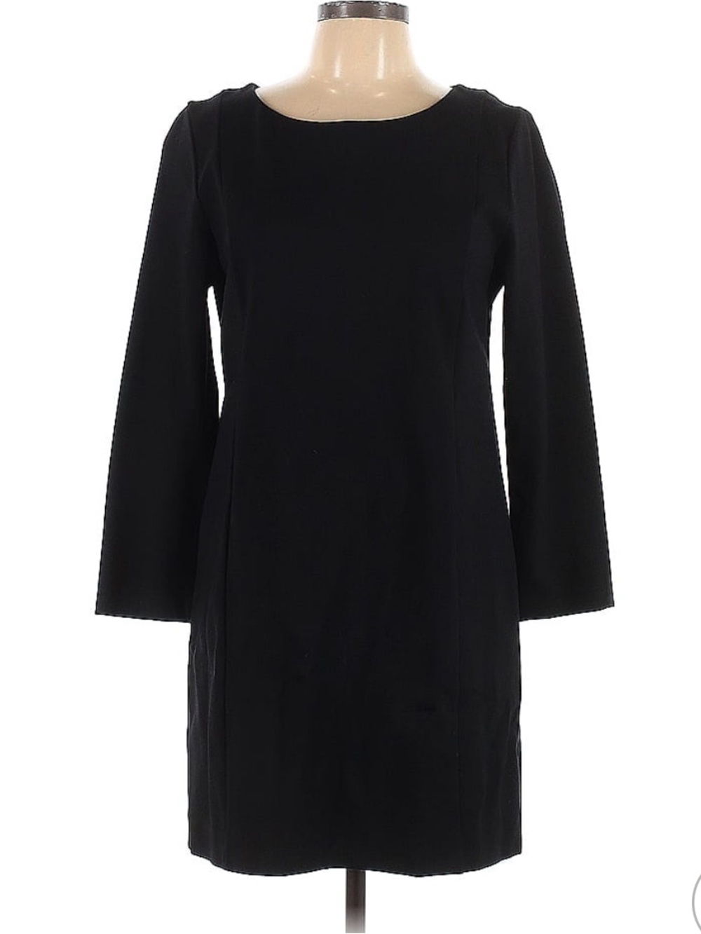 J. Crew Black Long Sleeve Ponte Dress with Back Zip